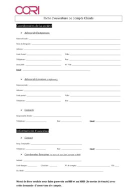 Modèle Ouverture De Compte Client Word Fill Online Printable