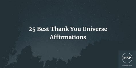 25 Best Thank You Universe Affirmations