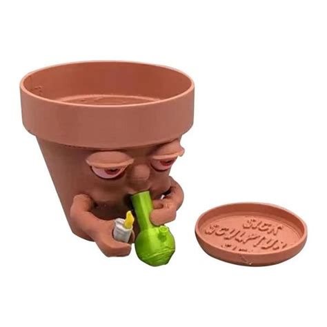 Vert Mini Pot De Plantes En R Sine De Dessin Anim Homme Qui Fume