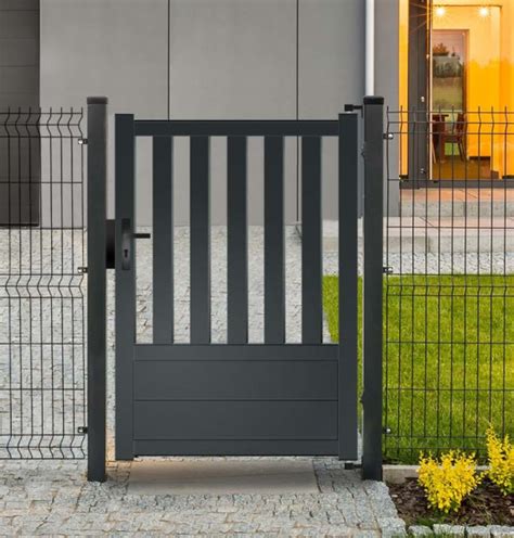 Portillon Ajour Alu Gris Porte De Jardin Aluminium C T Cl Ture