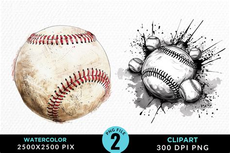 Watercolor Baseball Clipart Png Design Graphic By Regulrcrative