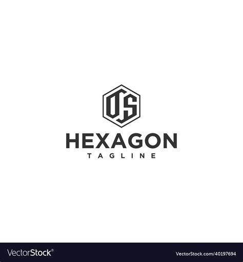 Ds Hexagon Logo Design Royalty Free Vector Image