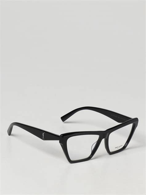 Saint Laurent Acetate Eyeglasses In Black Modesens