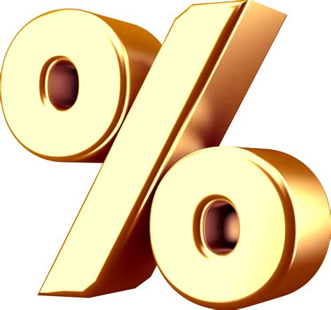 3d Golden Percent Icon 18250089 Png