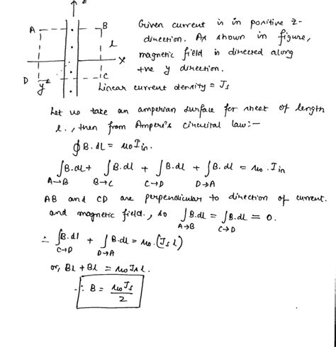 Ampres Law An Infinite Sheet Of Current Lying In The Yz Plane