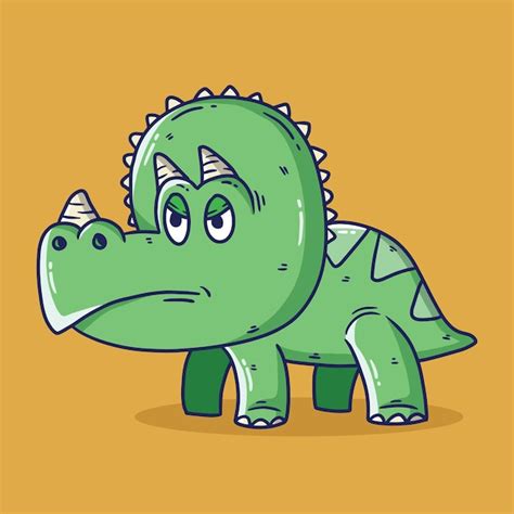 Premium Vector Vector Illustration Of Cartoon Dinosaur Triceratops