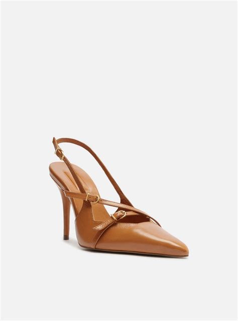 Scarpin Marrom Arezzo Salto Alto Slingback Amélia ZZ MALL