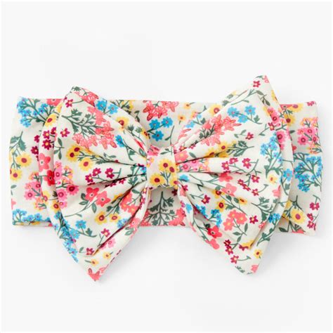 Claires Club Floral Print Bow Headwrap Claires Us