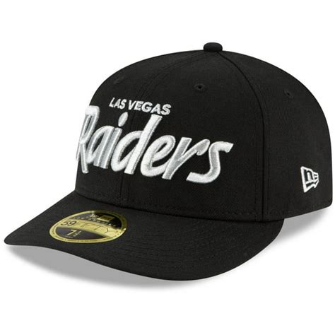 Mens New Era Black Las Vegas Raiders Omaha Script Low Profile 59fifty