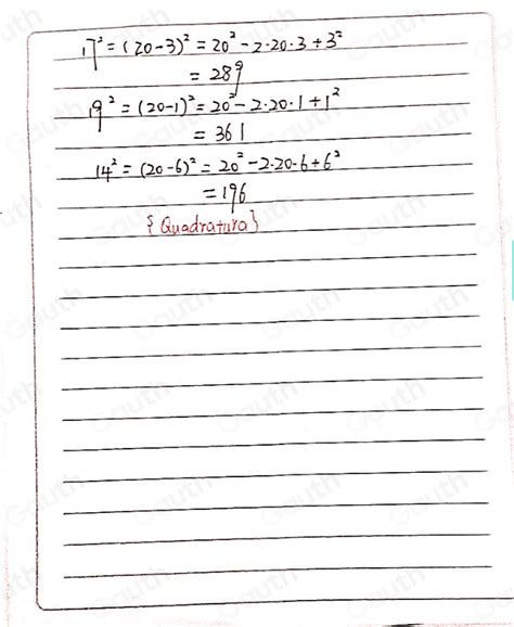 Solved 3 Veja como Ana utilizou a ideia de pro dutos notáveis para