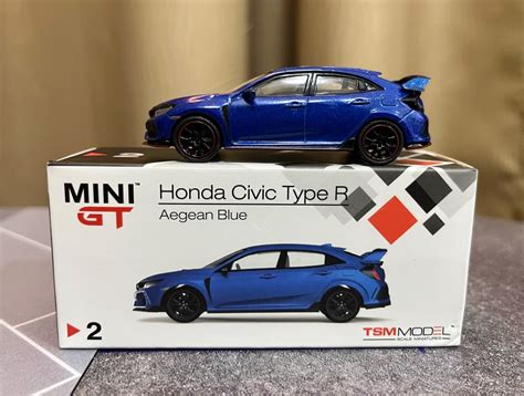 Mini GT Honda Civic Type R FK8 Aegean Blue Metallic Hobbies Toys