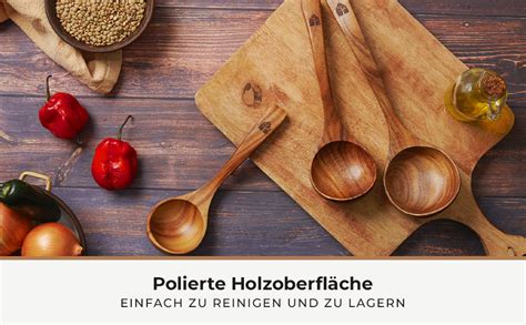 Amazon De Holz Suppenkellen Set Klein Gro Kochl Ffel Suppenkellen