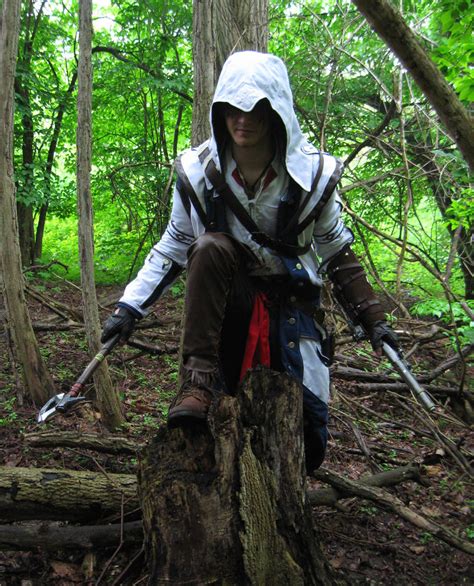 Connor posing on stump (Connor Kenway cosplay) by TimeyWimey-007 on ...