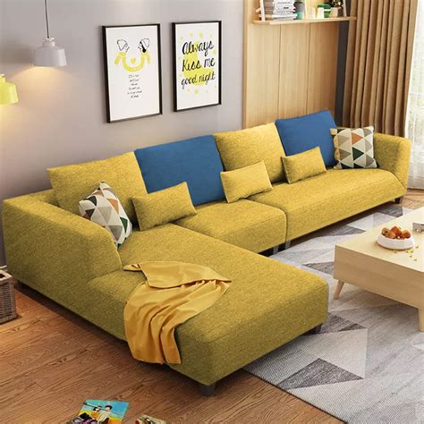 Casaliving Minta Lhs Seater L Shape Sofa Set For Living Room Yellow