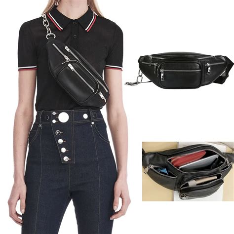 Women Chest Bags Fashion Chain Leather Messenger Bag Shoulder Bag Female Large Capacity Zipper