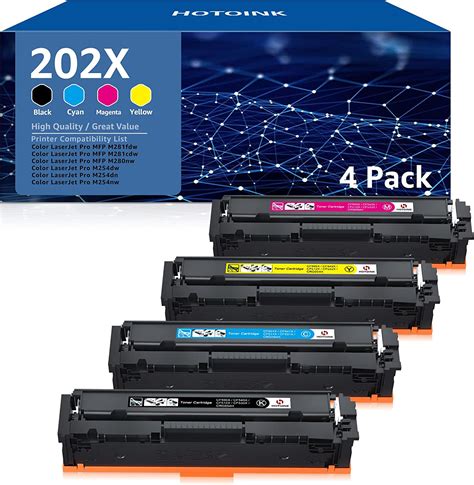 Amazon 202X Toner Cartridge 4 Pack Compatible Replacement For HP