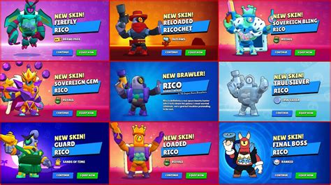 Unlocking All Rico Skins With New Background Brawl Stars Youtube