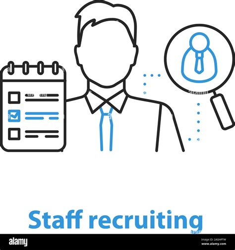 Staff Recruitment Concept Icon Hiring Personnel Searching Idea Thin