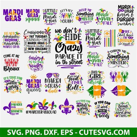 Mardi Gras Svg Bundle Carnival Svg Fat Tuesday Svg Fleur De Lis Svg