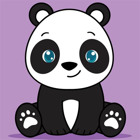 Cute Baby Panda Kawaii Panda Sitting 13530814 Vector Art At Vecteezy