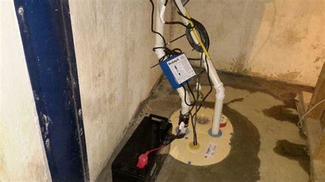 Woods Basement Systems Inc Before And After Photo Set Old Inefficient Sump Pump Replaced With