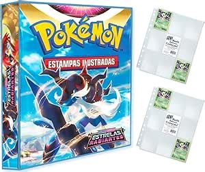 Álbum Pokémon Pasta tipo Fichário para Cards ESPADA ESCUDO Estrelas