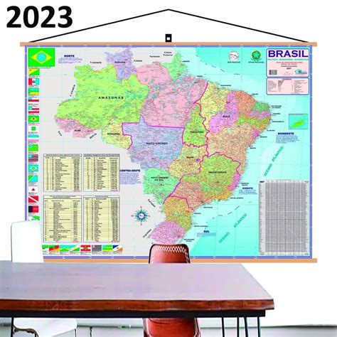 Mapa Brasil Moldura Banner Laminado Gigante 120x90cm Atual Submarino