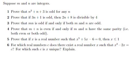 Solved Suppose M And N Are Integers 1 Prove That N2n3 Is