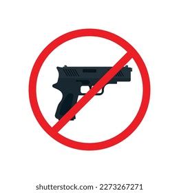 No Weapons Sign Black Gun Red Stock Vector Royalty Free