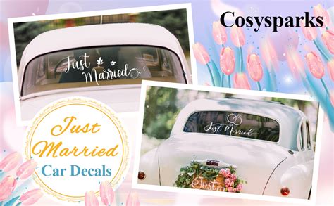 Just Married Car Sticker Just Married Car Decals Wedding Car