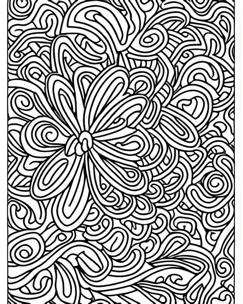 Coloring Book Page Floral Zentangles · Creative Fabrica