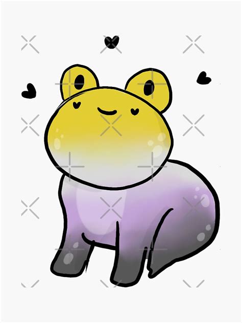 Non Binary Pride Frog Sticker For Sale By Lokifriggason Redbubble