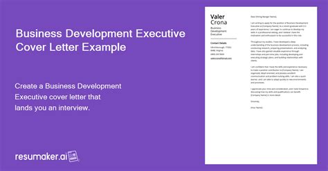 Business Development Executive Cover Letter Example For