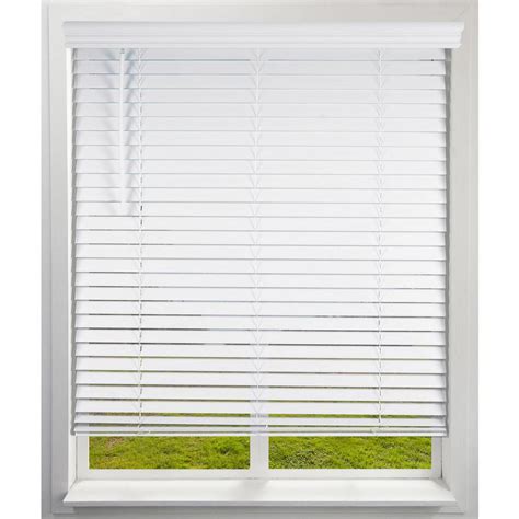 Arlo Blinds White Cordless Room Darkening Faux Wood Blind With 2 In Slats 60 In W X 84 In L