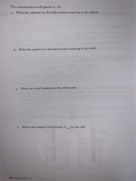 Solved Name Instructor Dute EXPERIMENT 12 ELECTROCHEMISTRY Chegg