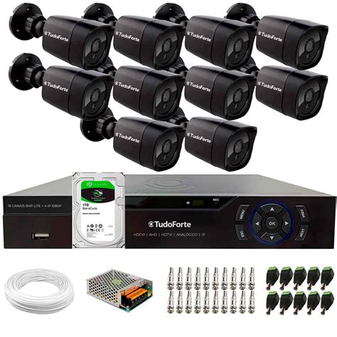 Kit C Meras Tudo Forte Tf B Black Full Hd P Bullet