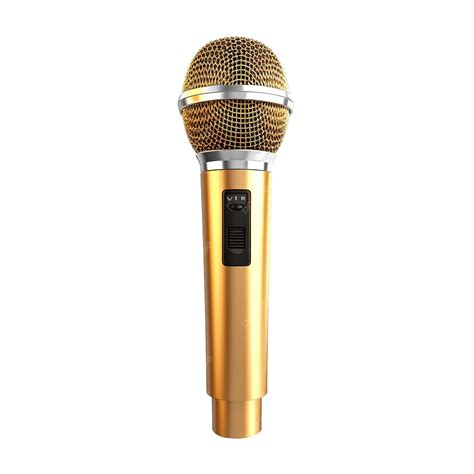 Gold Microphone Broadcast Or Karaoke D Render Element Music Mic