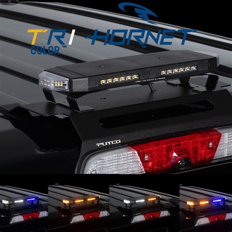 Putco Tri Hornet LED Stealth Rooftop Strobe Light Bar Amber White Blue