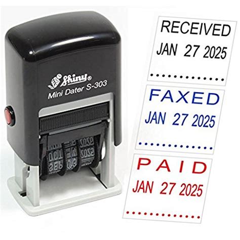 Shiny Printy Date Stamp Self Inking In Paid Received