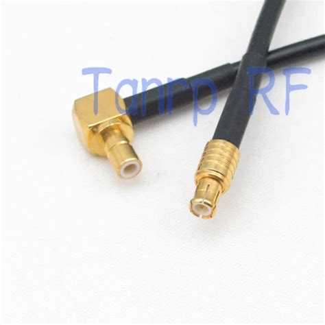 6in MCX Male Plug To SMB Male Right Angle RF Connector Adapter 15CM