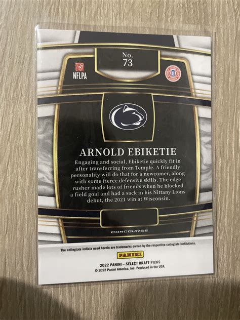 2022 Panini Select Draft Picks Arnold Ebiketie Concourse Retail Blue