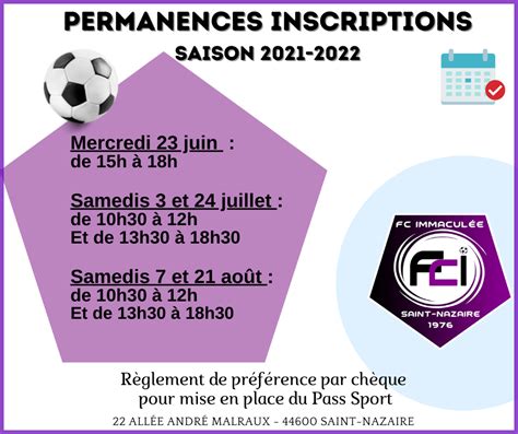 Actualit Saison Permanences Inscriptions Club Football