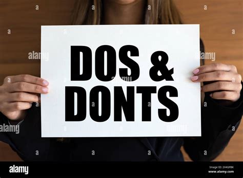 Dos And Donts Dos And Donts Woman With White Page Black Letters