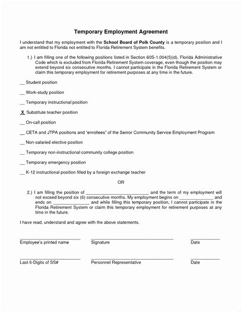 Temporary Employment Contract Template