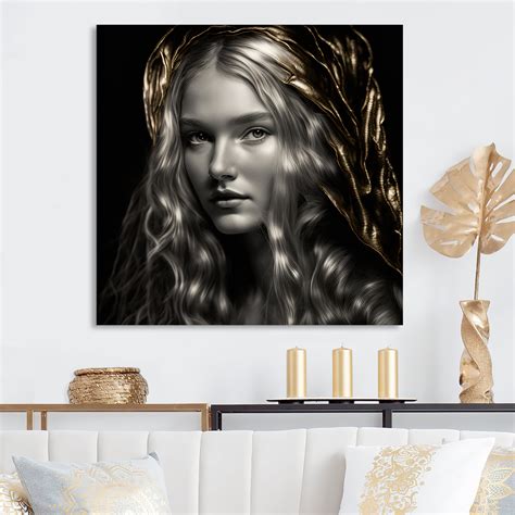 Mercer41 Vintage Gold Woman Portrait Iii Boho Woman Metal Wall Décor Wayfair