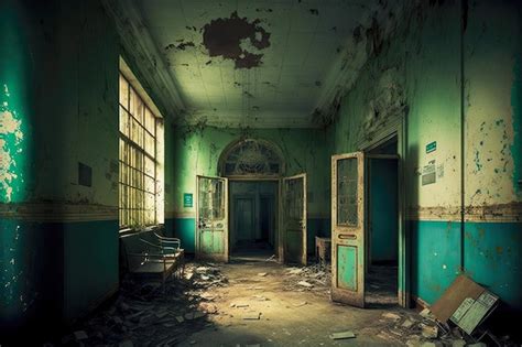 Premium Photo Corridor In Abandoned Asylum With Dirty Walls And