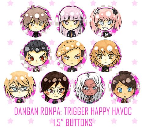 Dangan Ronpa 1 2 V3 15 Inch Buttons Pins Etsy