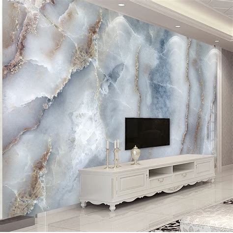 Custom Any Size Abstract Marble Stone Wall Cloth Living Room Sofa Tv