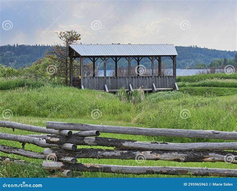 A Quaint Covered Bridge In 108 Mile Ranch British Columbia Canada