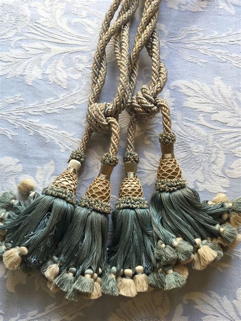 2 Antique French Curtain Tieback Tassels Pair Large Vintage Etsy